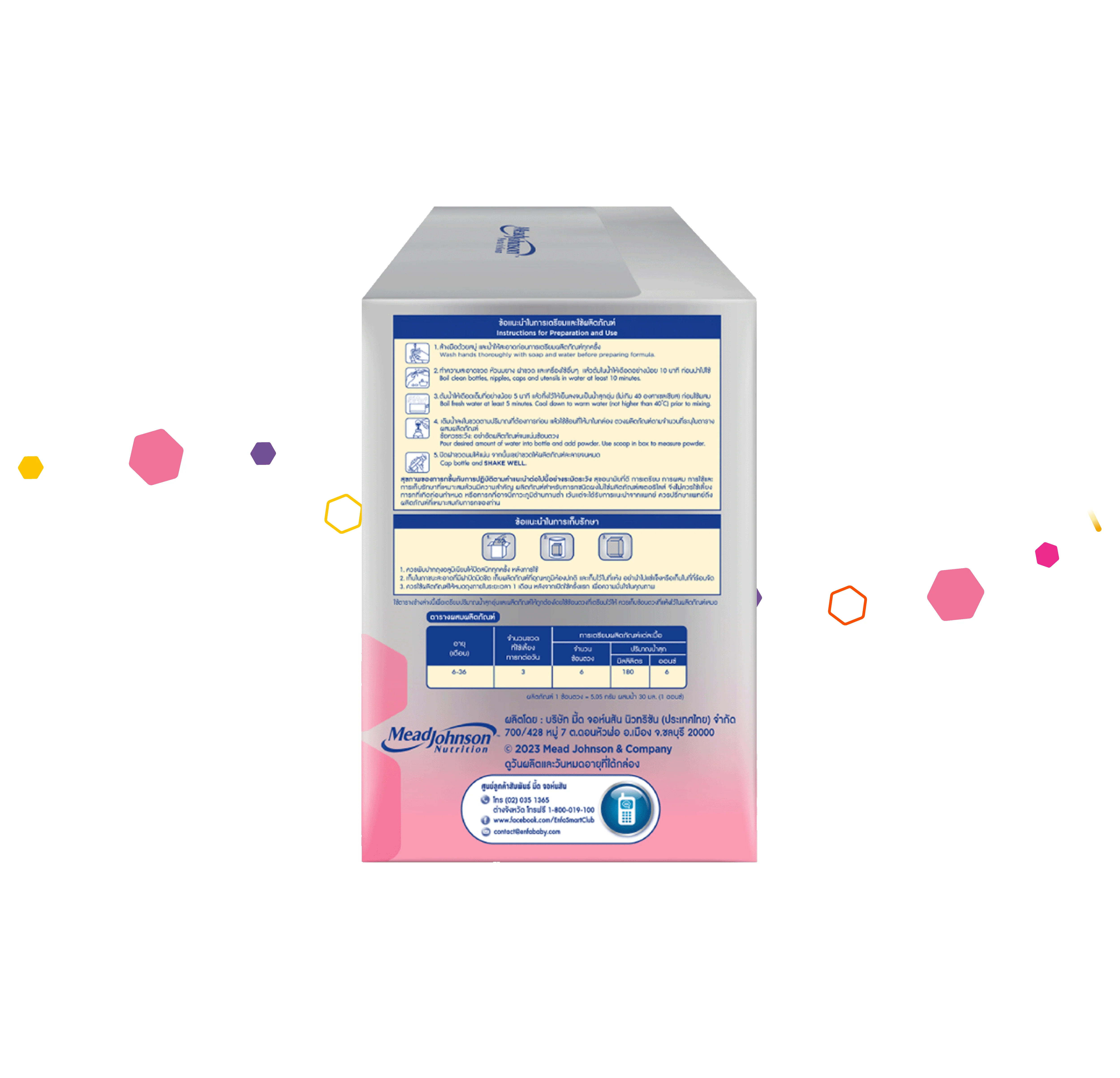 นมผง เอนฟาแล็ค สมาร์ทพลัส มีสฟิงโกไมอีลิน สูตร2 (1650 กรัม) Enfalac Smart+ Stage2 (1650 g) - Image 3