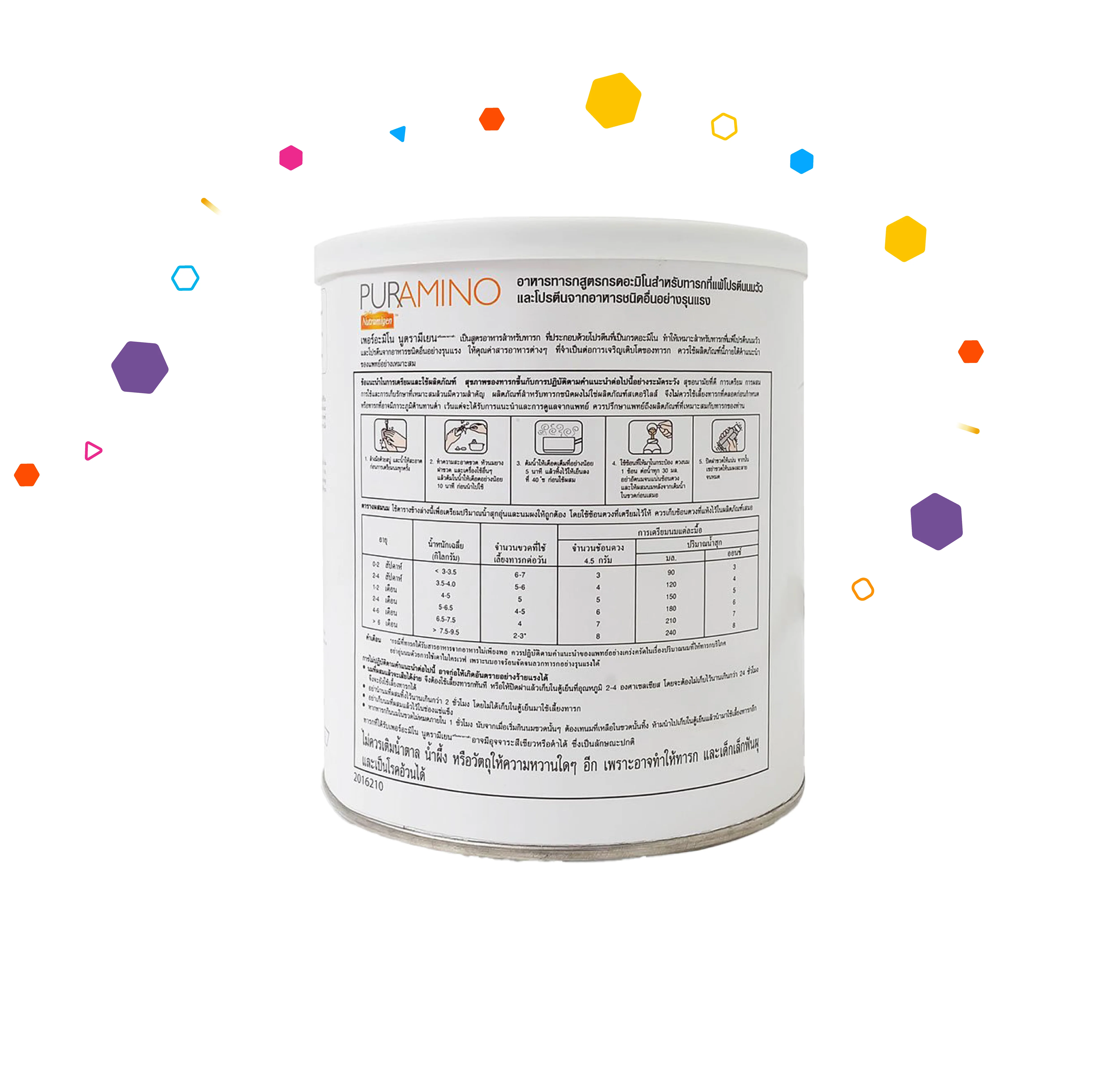 นมผง เพอร์อะมิโน นูตรามิเยน สูตร1 (400 กรัม) Puramino Nutramigen Stage1 (400 g) - Image 3